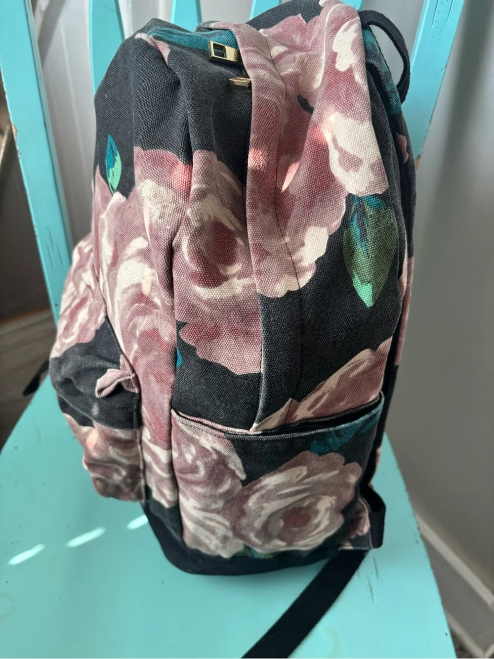 Pottery Barn Teen Backpack & Lunch Bag Set in Black and Dusty Rose